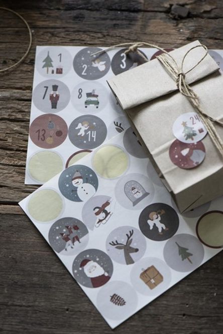 Hovedbilde Adventskalender klistremerker 24 stk | IB Laursen