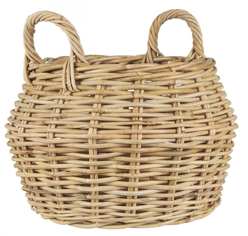 Rund kurv i rattan - oval H: 35 | IB Laursen