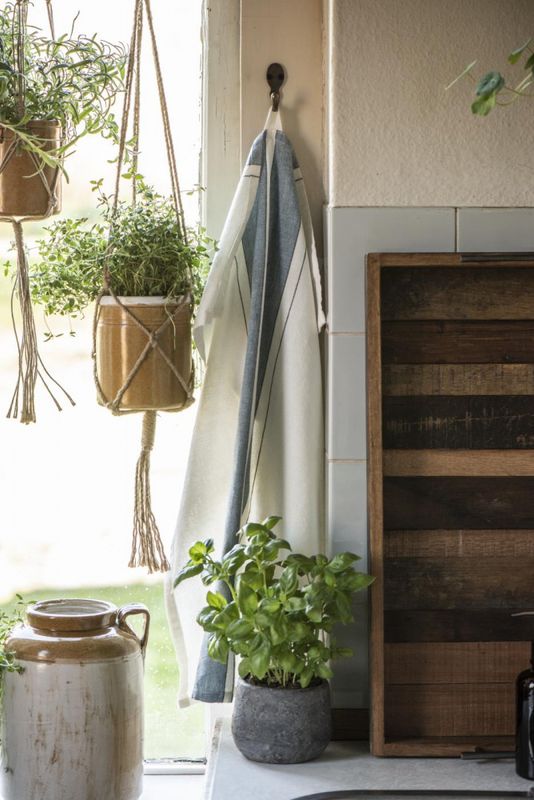 Kjøkkenhåndkle med blå striper | IB Laursen