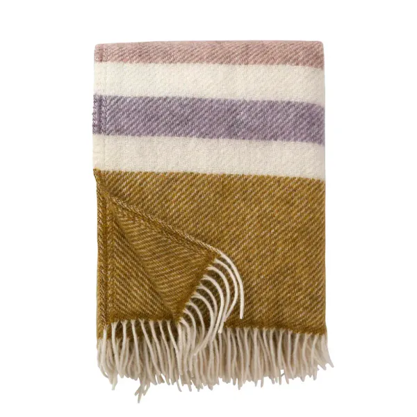 Gotland stripet ullpledd - pastell