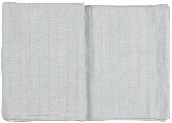 Duk i bomull - lyseblå m beige striper  | IB Laursen